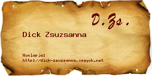 Dick Zsuzsanna névjegykártya